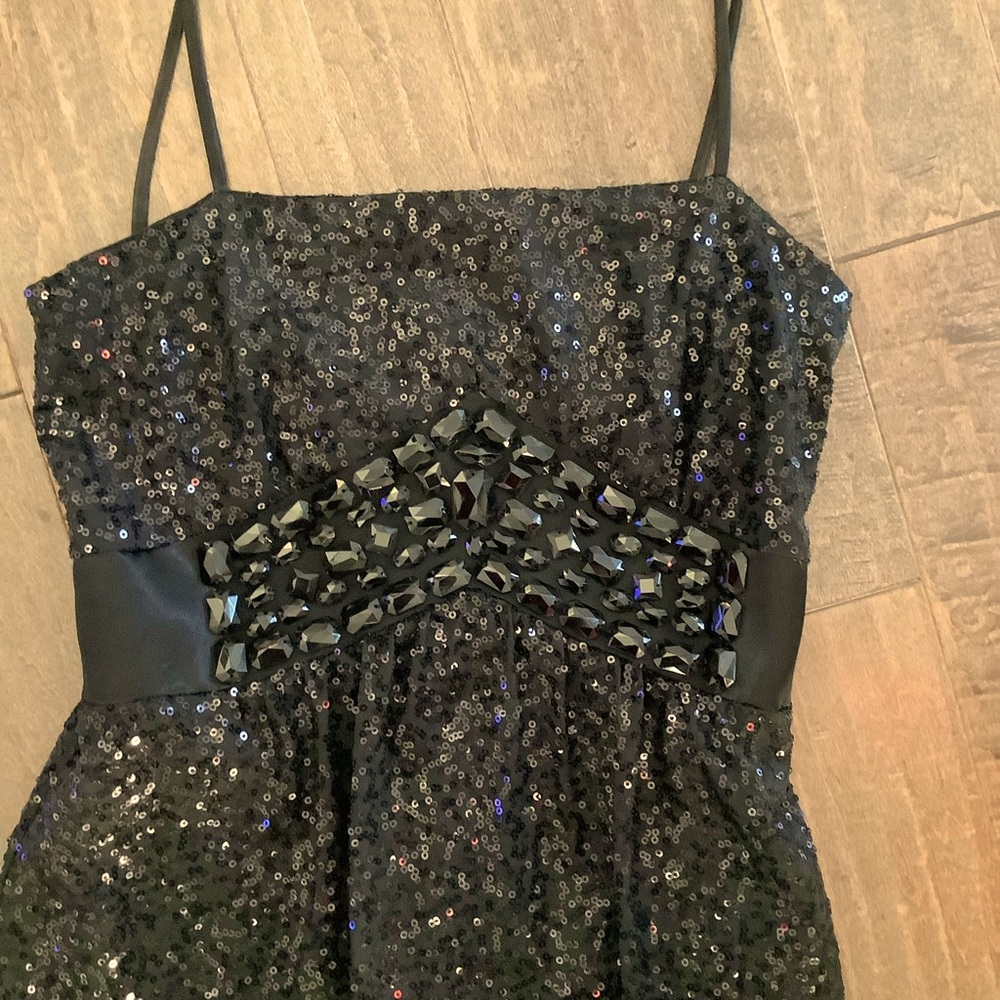 Cache Black Fully Lined Black Sequin Cocktail Dre… - image 2